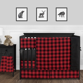 Lumberjack Check Collection 5 Piece Bumperless Crib Bedding