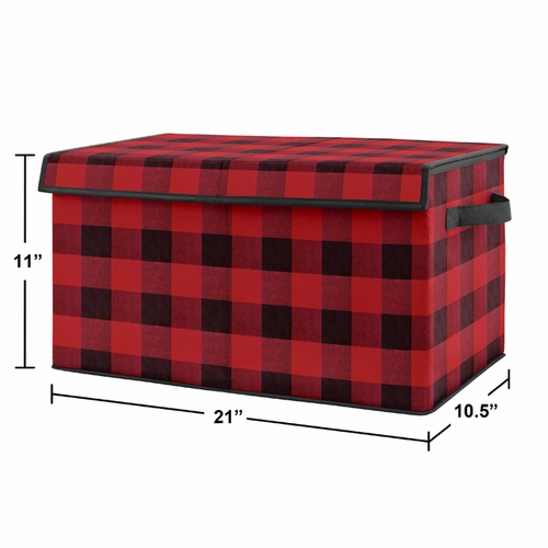 Lumberjack Collection Buffalo Plaid Check Fabric Toy Bin Storage - alt image 1