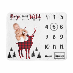 Lumberjack Collection Monthly Milestone Baby Blanket