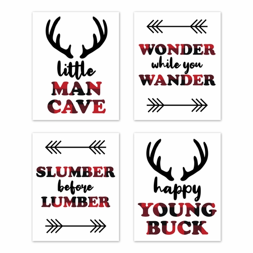 Lumberjack Collection Wall Art Prints - Set of 4