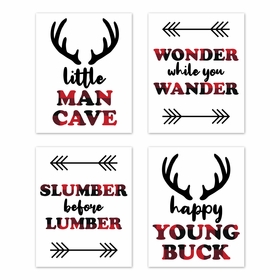 Lumberjack Collection Wall Art Prints - Set of 4