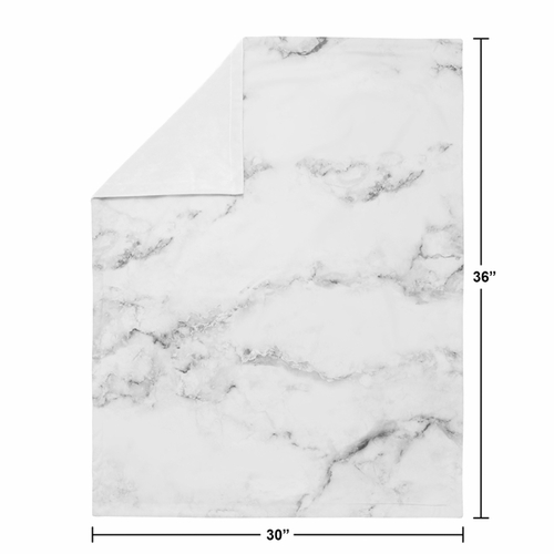 Marble Black and White Collection Baby Blanket - alt image 3