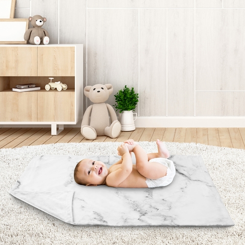 Marble Black and White Collection Baby Blanket - alt image 2