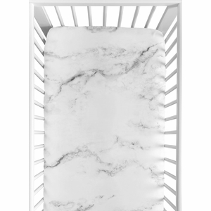 Marble Black and White Collection Crib Sheet