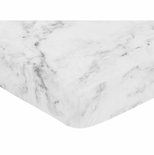 Marble Black and White Collection Crib Sheet - alt image 2