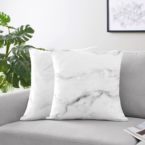 Marble Black and White Collection Decorative Accent Throw Pillow Covers - Set of 2 - alt image 1