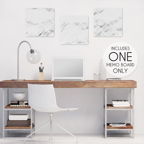 Marble Black and White Collection Fabric Memo Board - alt image 1