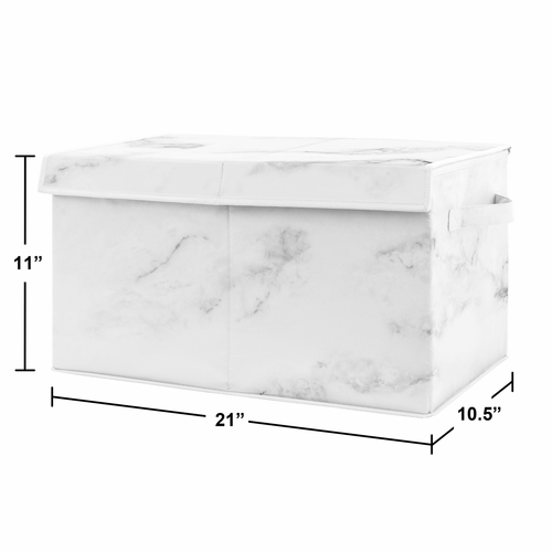 Marble Black and White Collection Fabric Toy Bin Storage - alt image 2