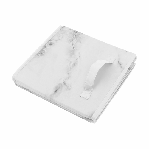 Marble Black and White Collection Foldable Fabric Storage Bins - alt image 3
