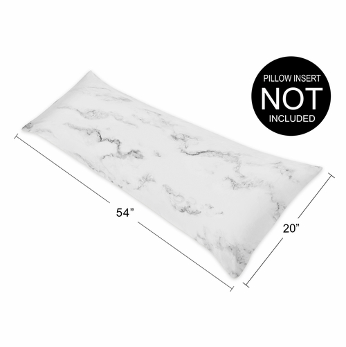 Marble Black and White Collection Full Length Body Pillow Cover - alt image 3