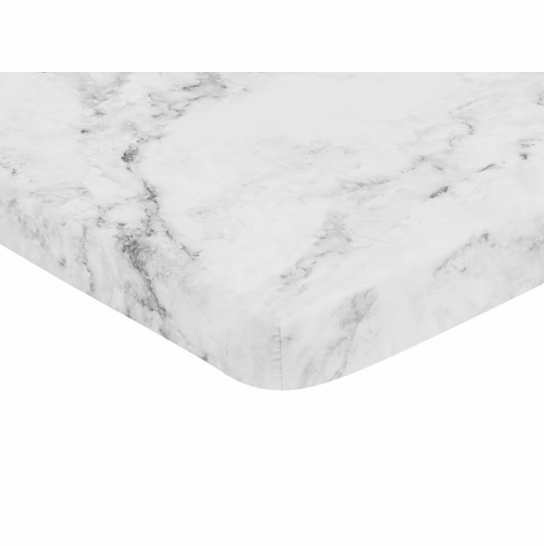 Marble Black and White Collection Mini Crib Sheet
