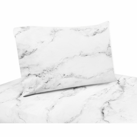 Marble Black and White Collection Queen Sheet Set