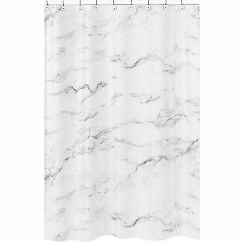 Marble Black and White Collection Shower Curtain