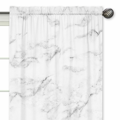 Marble Black and White Collection Window Panels - Set of 2 - alt image 2