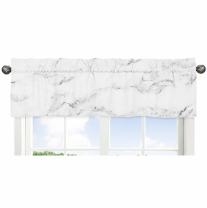 Marble Black and White Collection Window Valance