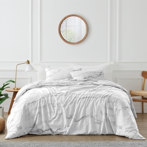 Marble Black and White Full/Queen Bedding Collection