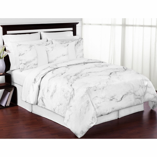 Marble Black and White King Bedding Collection