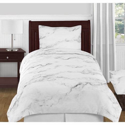 Marble Black and White Twin / Twin XL Bedding Collection
