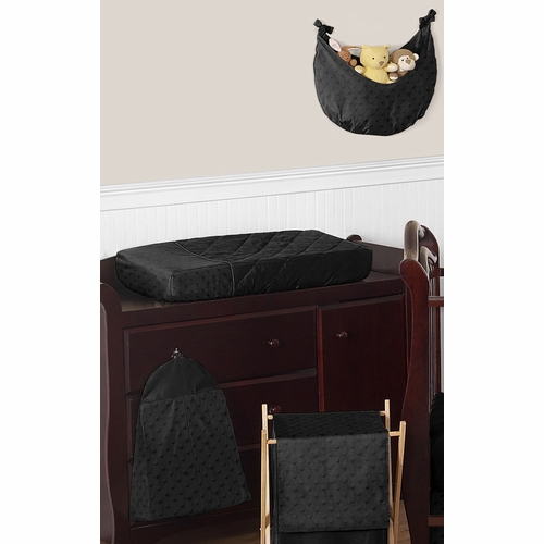 Minky Dot Black 11 Piece Bumperless Crib Bedding Collection - alt image 1