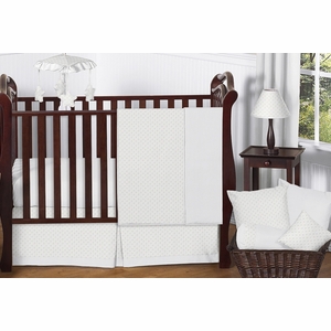 Minky Dot White 11 Piece Bumperless Crib Bedding Collection