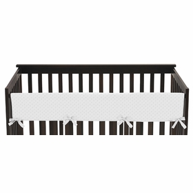 Minky Dot White Collection Long Rail Guard Cover