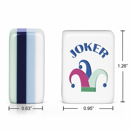 Mint Green Jester Collection American Mahjong Tile Set (160pc) 1.26in. Layered Acrylic with White Faux Leather Travel Bag - alt image 1