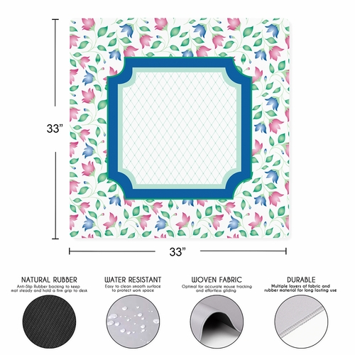 Mint Green Jester Collection Mahjong Mat for Table - Shipped Rolled - alt image 2