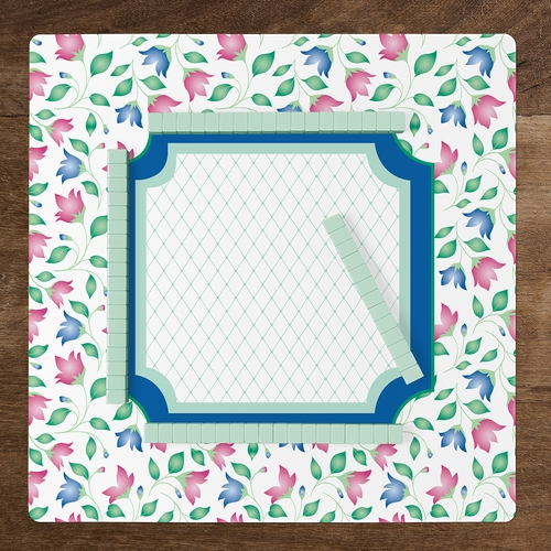 Mint Green Jester Collection Mahjong Mat for Table - Shipped Rolled - alt image 5