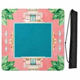 Mint Green Royal Palm Collection Mahjong Mat for Table - Shipped Rolled