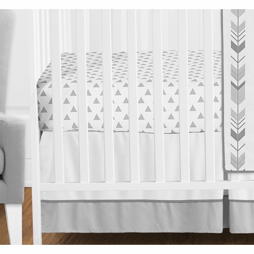 Mod Arrow Grey and White 11 Piece Bumperless Crib Bedding Collection - alt image 1