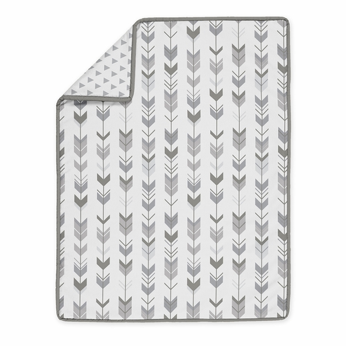 Mod Arrow Grey and White 4 Piece Bumperless Crib Bedding Collection - alt image 2