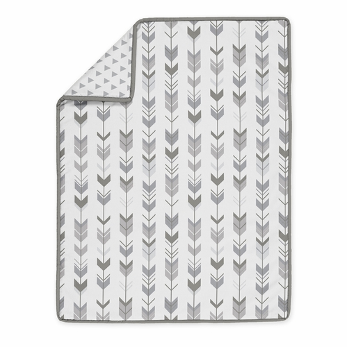 Mod Arrow Grey and White Collection 5 Piece Crib Bedding - alt image 2