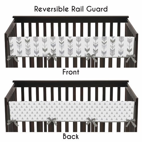 Mod Arrow Grey and White Collection 5 Piece Crib Bedding - alt image 3