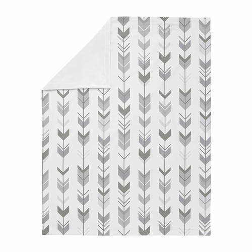 Mod Arrow Grey and White Collection Baby Blanket - alt image 1