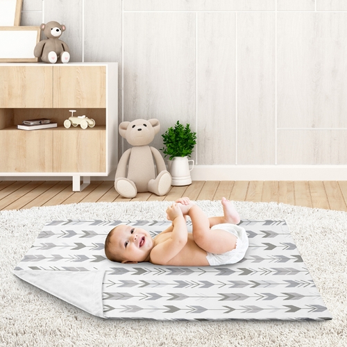 Mod Arrow Grey and White Collection Baby Blanket - alt image 2
