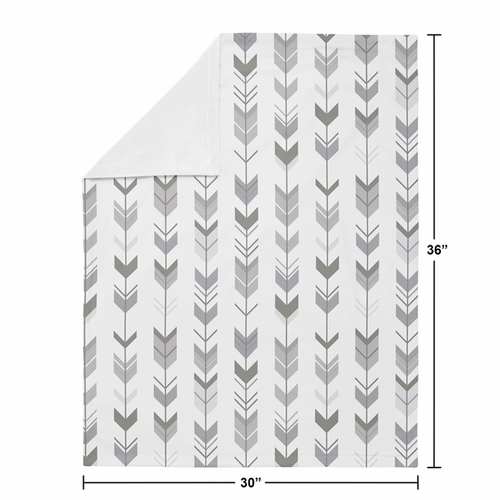 Mod Arrow Grey and White Collection Baby Blanket - alt image 3