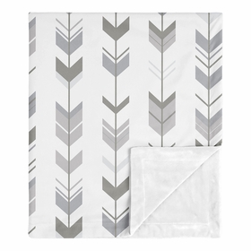 Mod Arrow Grey and White Collection Baby Blanket