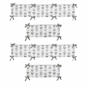 Mod Arrow Grey and White Collection Crib Bumper Pad
