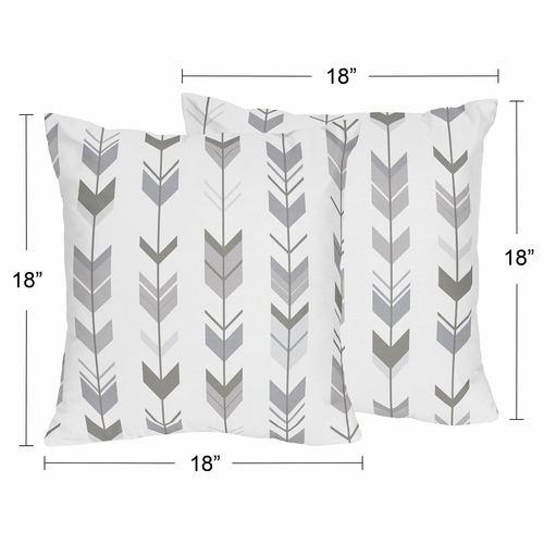 Mod Arrow Grey and White Collection Decorative Accent Throw Pillows - Set of 2 - alt image 3
