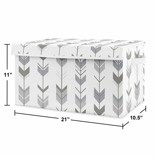 Mod Arrow Grey And White Collection Fabric Toy Bin Storage - alt image 2