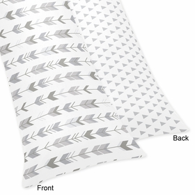 Mod Arrow Grey and White Collection Full Length Body Pillow Cover