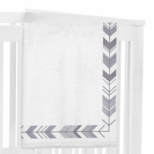 Mod Arrow Grey and White Collection Monthly Milestone Baby Blanket - alt image 2