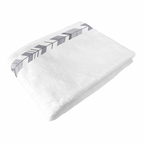 Mod Arrow Grey and White Collection Monthly Milestone Baby Blanket - alt image 5