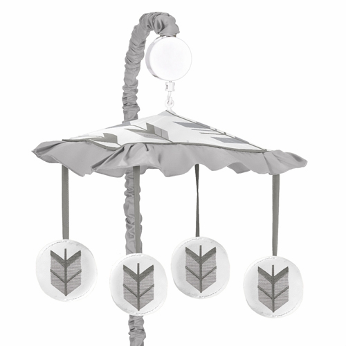 Mod Arrow Grey and White Collection Musical Mobile
