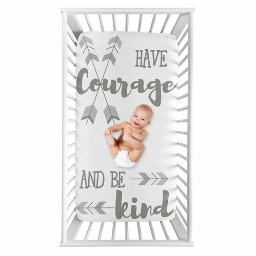 Mod Arrow Grey and White Collection Photo Op Crib Sheet