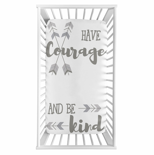 Mod Arrow Grey and White Collection Photo Op Crib Sheet - alt image 1