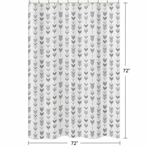 Mod Arrow Grey and White Collection Shower Curtain - alt image 4