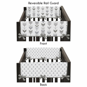 Mod Arrow Grey and White Collection Side Rail Guard Covers - Set of 2