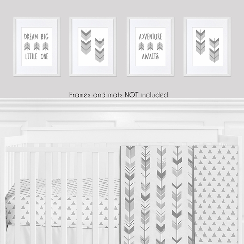 Mod Arrow Grey and White Collection Wall Art Prints - Set of 4 - alt image 1