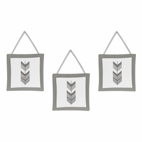 Mod Arrow Grey and White Collection Wall Hangings